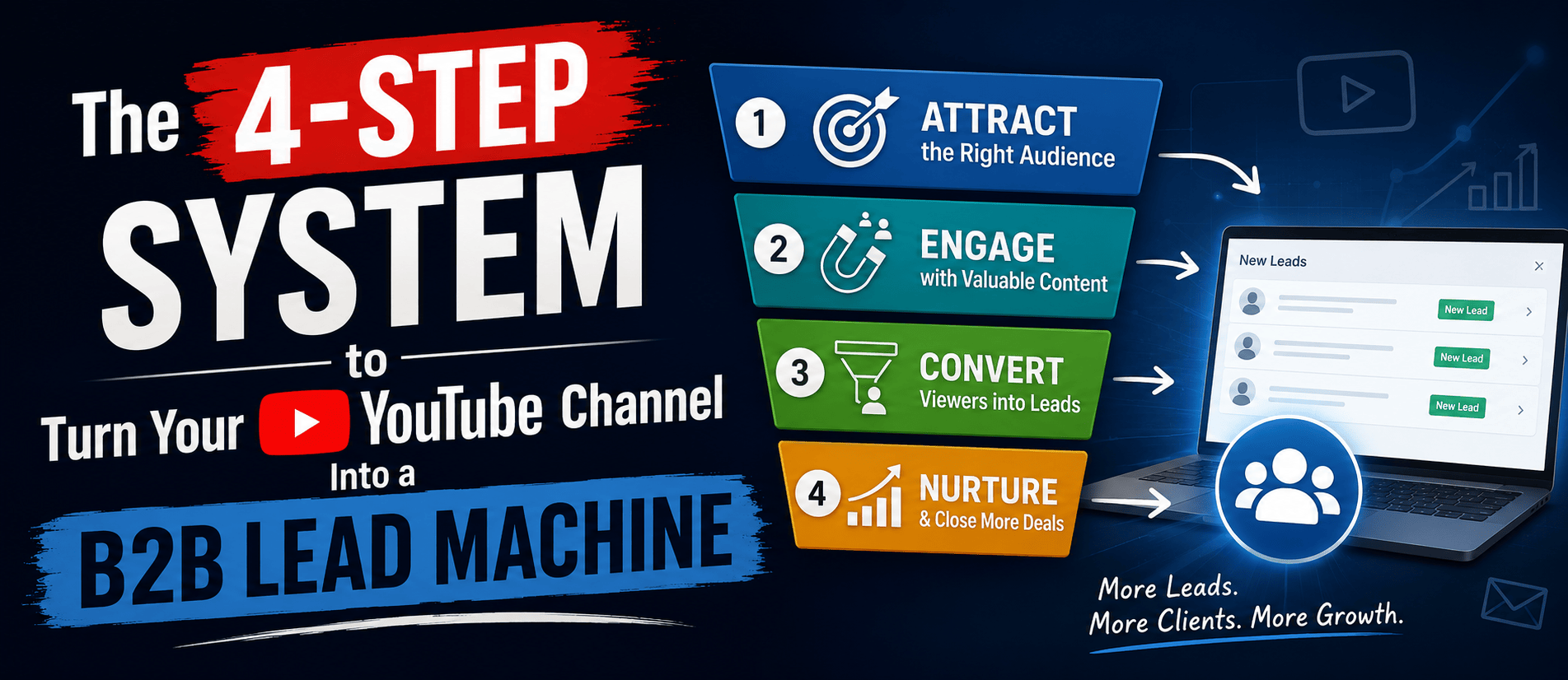 The 4-Step System to Turn Your YouTube Channel Into a B2B Lead Machine