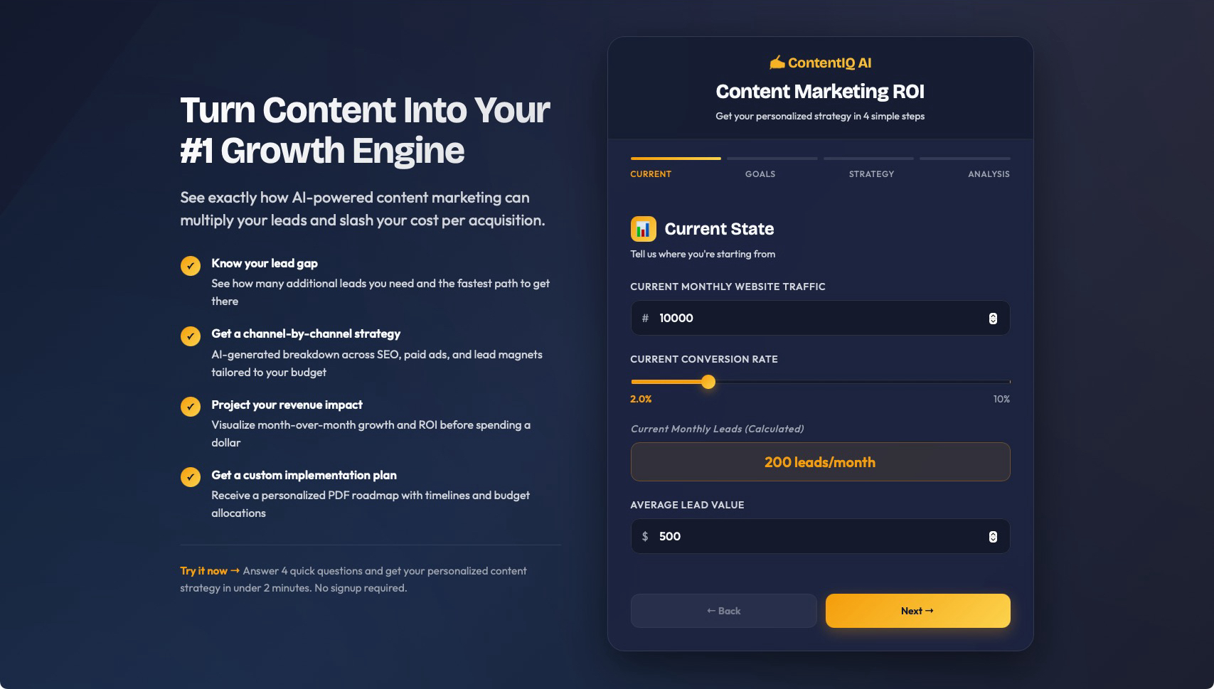 Content ROI Calculator